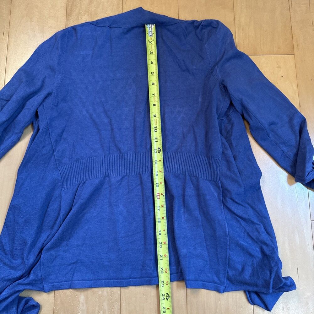 BLUE CARDI Cable And Gauge Size S Rayon Blend Longsleeved Cardigan - Picture 4 of 8